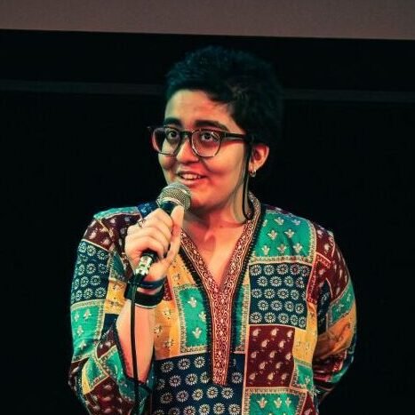 Young female performer at Slough Open Mic Event